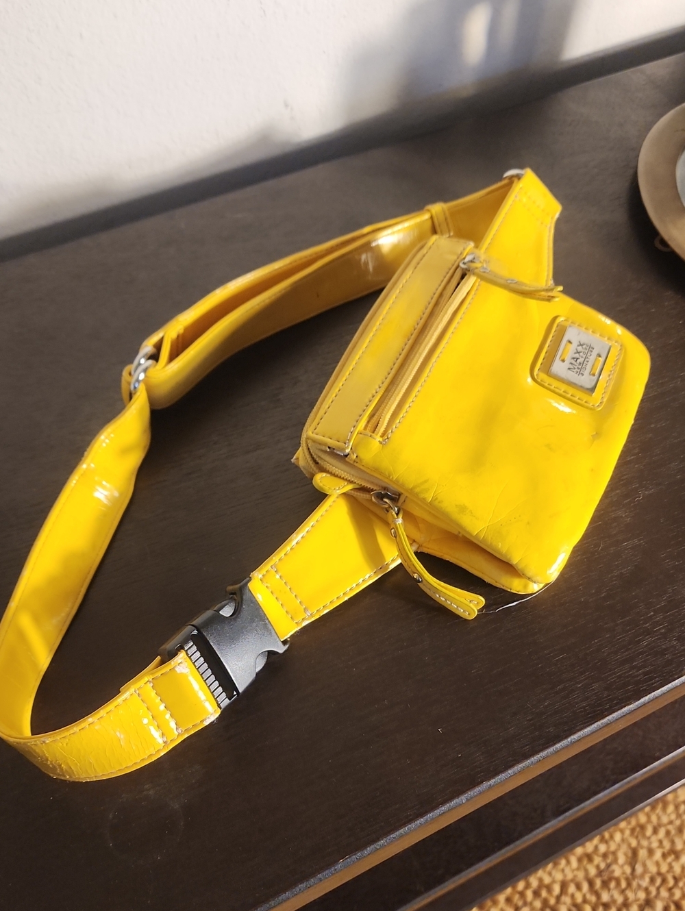 Maxx New York Yellow Patent Leather Belt Bag